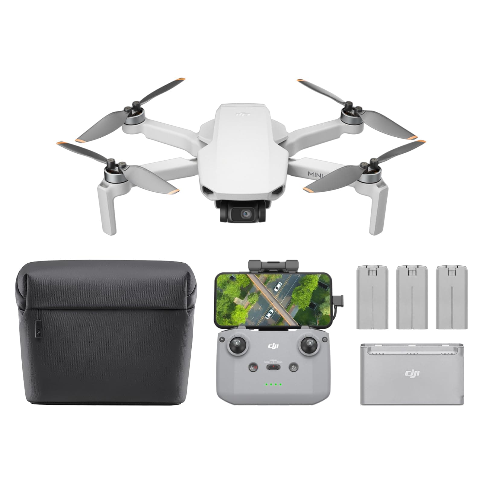 DJI Bundle Fly More Mini 4K, Camera Drone 4K UHD, Less than 249g, Video Transmission over 10km, Auto Return, Three Batteries, Flight Time max. 93 min, C0, QuickShots - Image 1