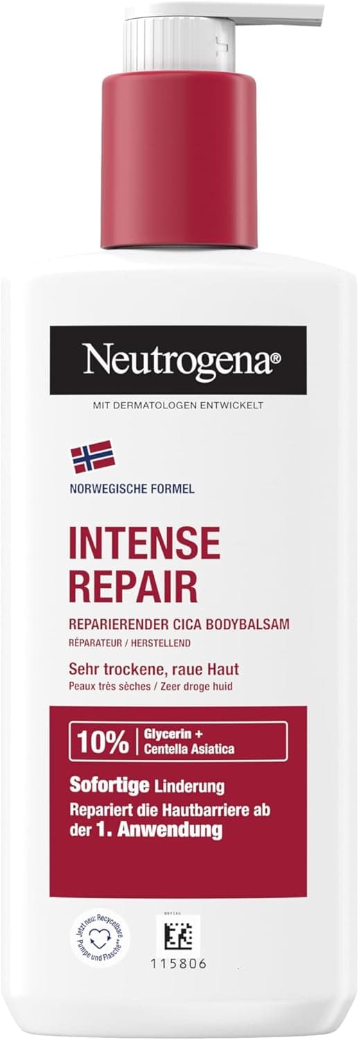 Neutrogena Neutrogena Intense Repair CICA Glycerin & Centella Asiatica Moisturizing Body Balm, Non-Greasy Body Lotion for Rough and Very Dry Skin (250ml)
