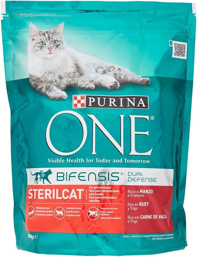 Purina One Bifensis Sterilcat Sterilized Salmon and Wheat Dry Cats, 800 g - Image 1