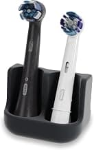 Holder for 2 brush heads - Compatible with Oral-B, IO, Philips Sonicare, Waterpik, Fairywill - Food Grade Silicone (Black)