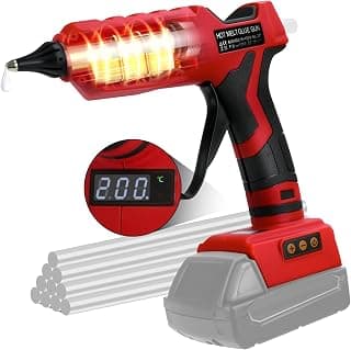 Pistolet à colle sans fil 100 W pour batterie Milwaukee 18 V, pistolet à colle électrique haute température avec 10 bâtons de colle de 11 mm pour bricolage, réparations, art, artisanat (sans batterie)
