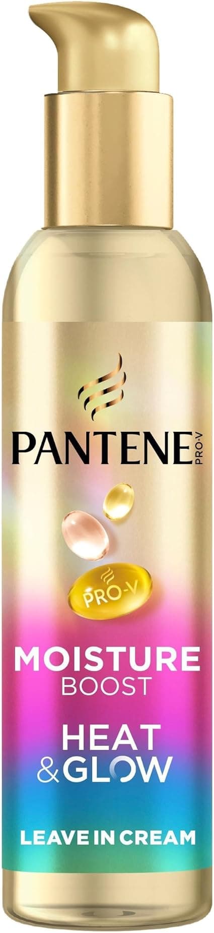 Pantene Pro-V Moisture Boost Heat & Glow Leave In Cream 135ml Protects Against Wet, Frizz & Heat Activated Pro-V Formula Long Lasting Softness & Shine Without - Image 1