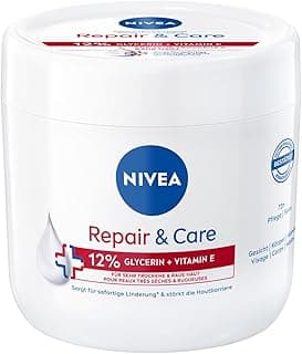 NIVEA NIVEA Repair & Care Crème corporelle hydratante et non grasse Lotion à absorption rapide à la vitamine E et à la glycérine pour peaux très sèches et rugueuses (400 ml)