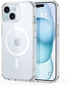 ESR iPhone 15 Plus Case, Compatible with MagSafe, Military Shockproof Protection, Anti-Yellowing, Anti Scratch Back, Magnetic Case for iPhone 15 Plus Classic Series, Clear