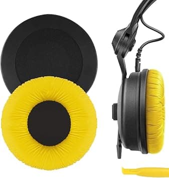 GEEKRIA QuickFit Replacement Earpads Earpads for Sennheiser HD25, HD25-II, HD25SP, HD25SP-II, Limited Edition 75th Anniversary Headphones (Yellow) - Image 1