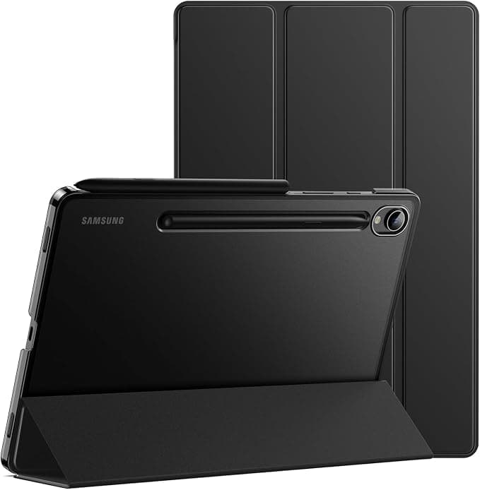 JETech Case for Samsung Galaxy Tab S9 11-Inch, Tablet Protective Case Cover with Translucent Back Trifold Stand, Support S Pen Charging, Auto Sleep/Wake (Black) - Image 1