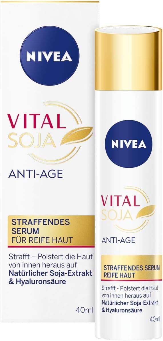 NIVEA Vital Soja Sérum anti-âge pour peaux matures (40 ml), hydratant à l'extrait de soja naturel, Sérum raffermissant à l'acide hyaluronique - Image 1
