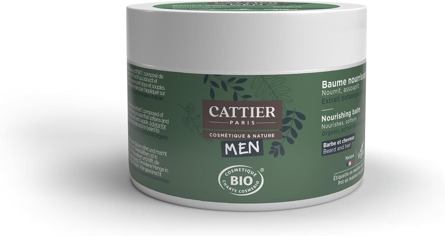 Cattier Men - Baume Nourrissant - Barbe et Cheveux - Bio 90g
