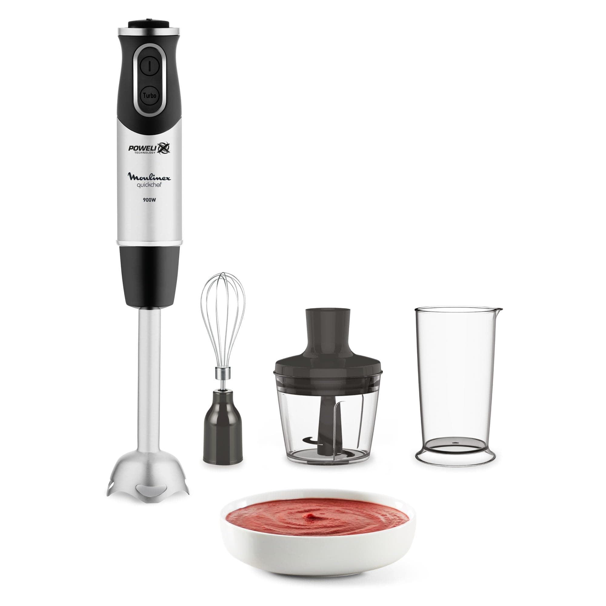 Moulinex Blender Stand, 4 Blades, Powelix, 10 Speed, 3-in-1, Chopper and Whisk, 1000 W, Quickchef, DD655811