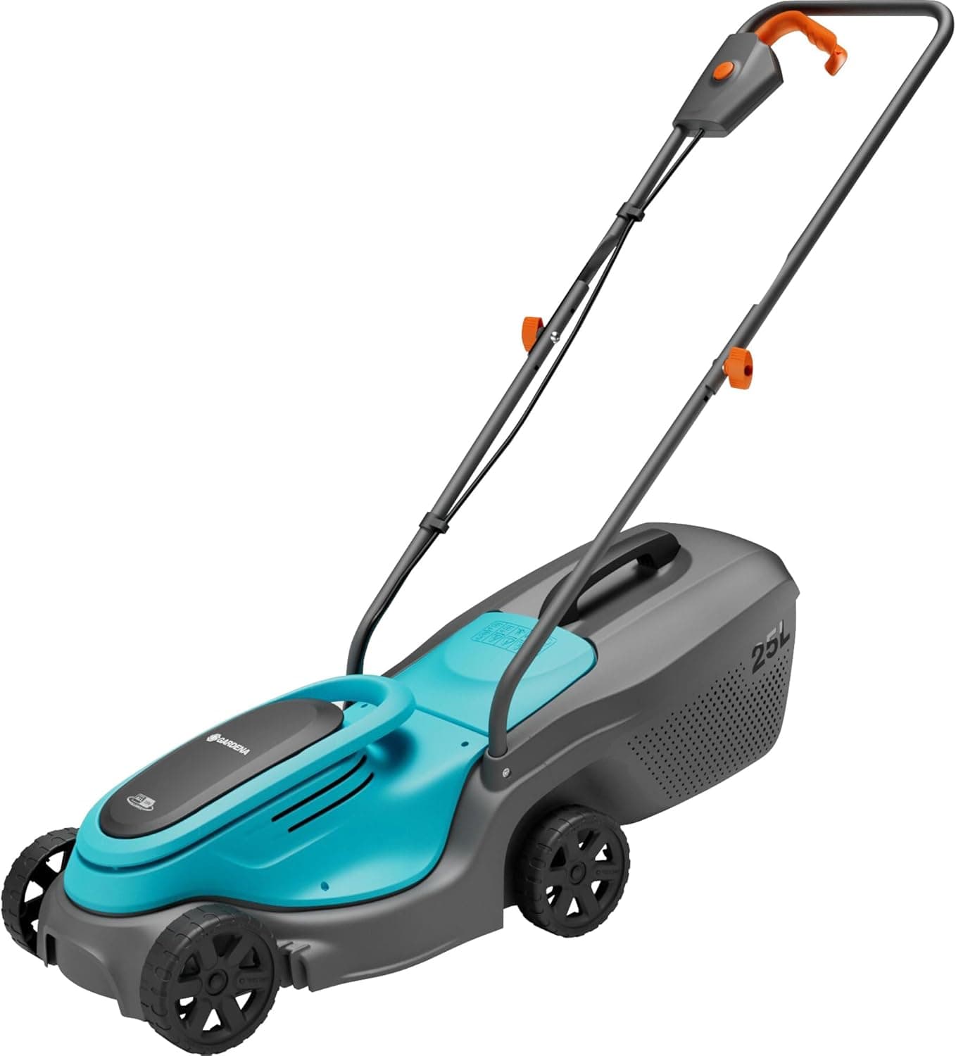 Gardena set tondeuse à gazon sans fil PowerMax 30/18V P4A, prêt à l’emploi: Tondeuse jusqu’à 150 m², largeur coupe 30 cm, hauteur coupe 35–65 mm, volume bac 25 l, poignée ergonomique (14630-20)