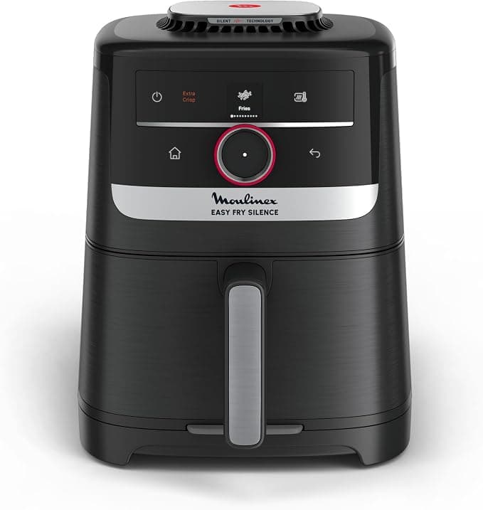 Moulinex Easy Fry Silence, air fryer 5L, 1.5 kg, Silence Technology, Easy Clean & Store System, Smart Stepper Interface, Black, EZ5728F0 - Image 1