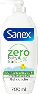 Sanex SANEX- Pompe Gel douche Zéro Baby Kids - Sans savon - Pour les peaux délicates - Bébé et Enfant - 700ml