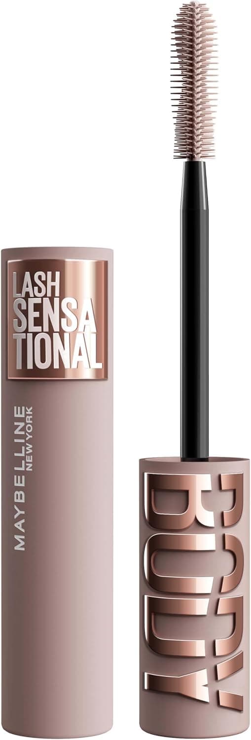 Maybelline New York - Mascara Volume Sensationnel - Body - Brosse incurvée à double hélice - Sans transfert, ne bave pas - Teinte : Very Black - 9,75 ml - Image 1