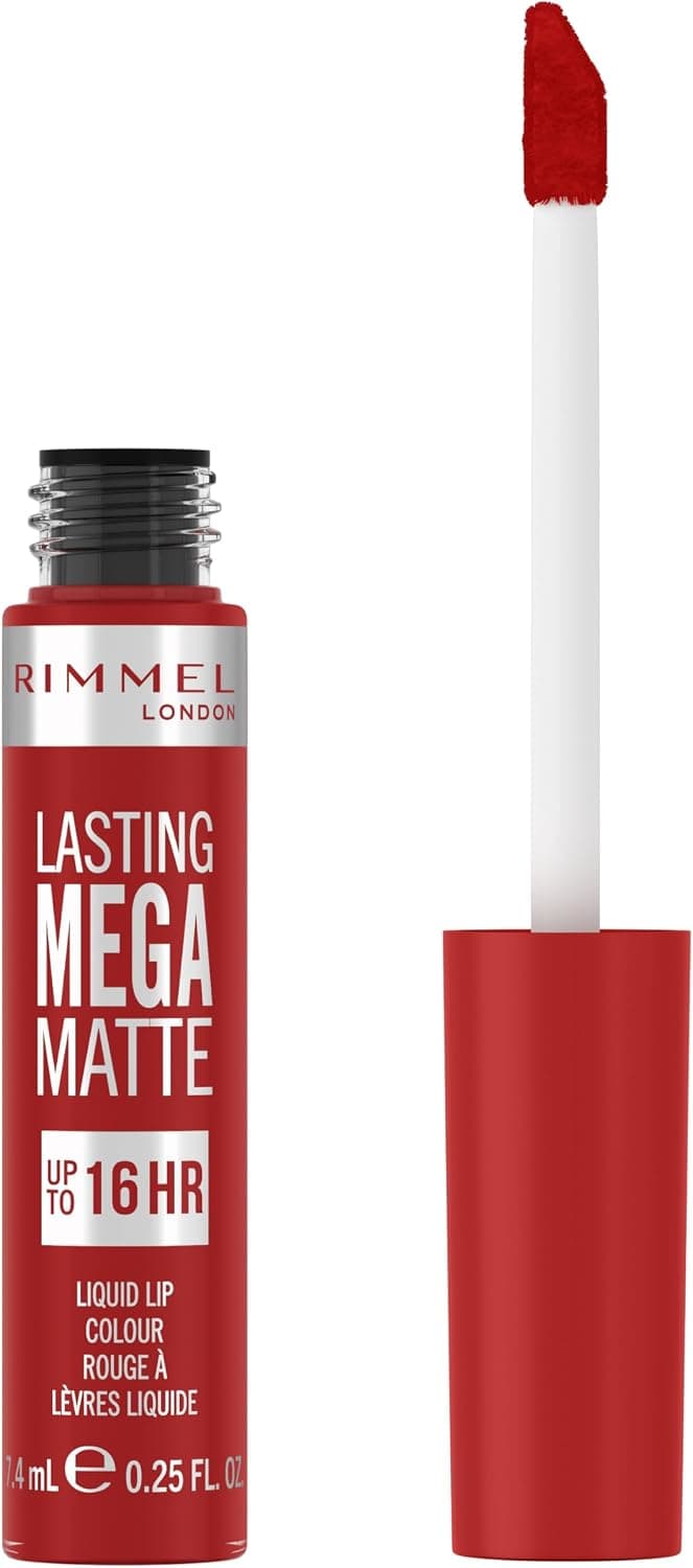 Rimmel London Lasting Mega Matte Liquid Lipstick, Longwear, Moisturizing, Vegan Formula - 500 - Fire Starter, 8 Milliliters - Image 1
