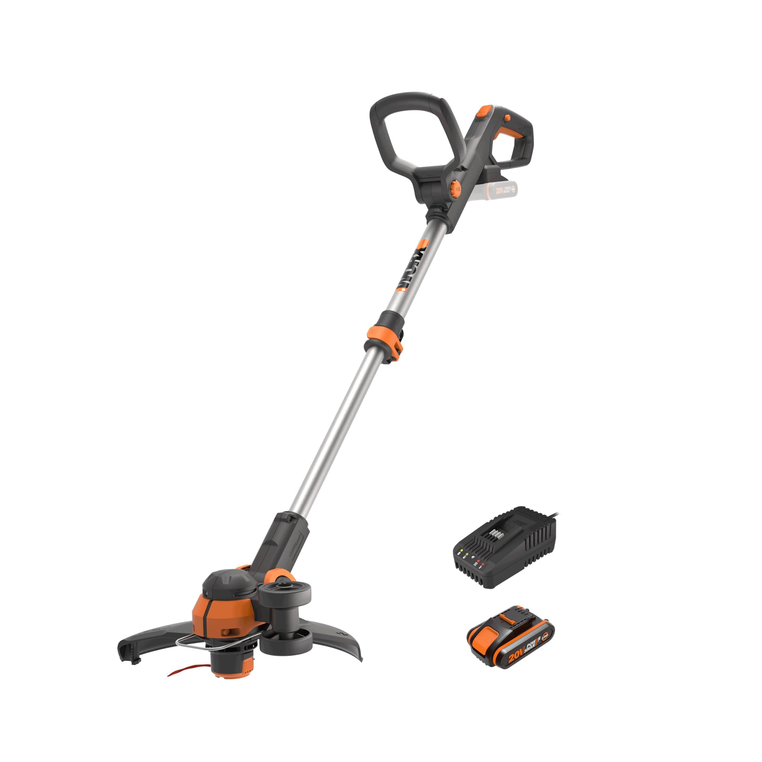 WORX Coupe Bordure sans Fil avec Batterie Ø30cm WG163E.2 Coupe-Herbe Débroussailleuse Batterie Électrique avec 1pc 2.0Ah 20V Powershare 1.65mm 3m Fil Tête Rotative à 90° Manche Télescopique - Image 2