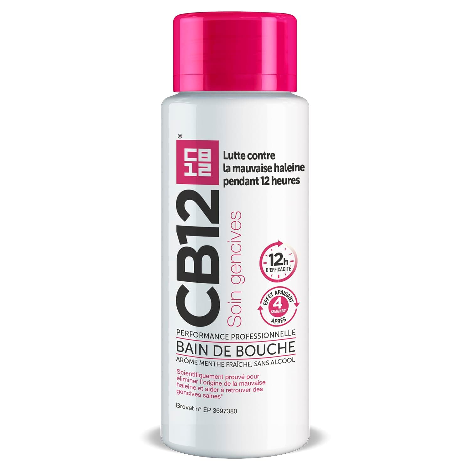 CB12 - Mouthwash - Gum care - Alcohol-free - Fights bad breath for 12 hours - Helps restore and maintain healthy gums - Fresh mint aroma - 250ml - Image 1