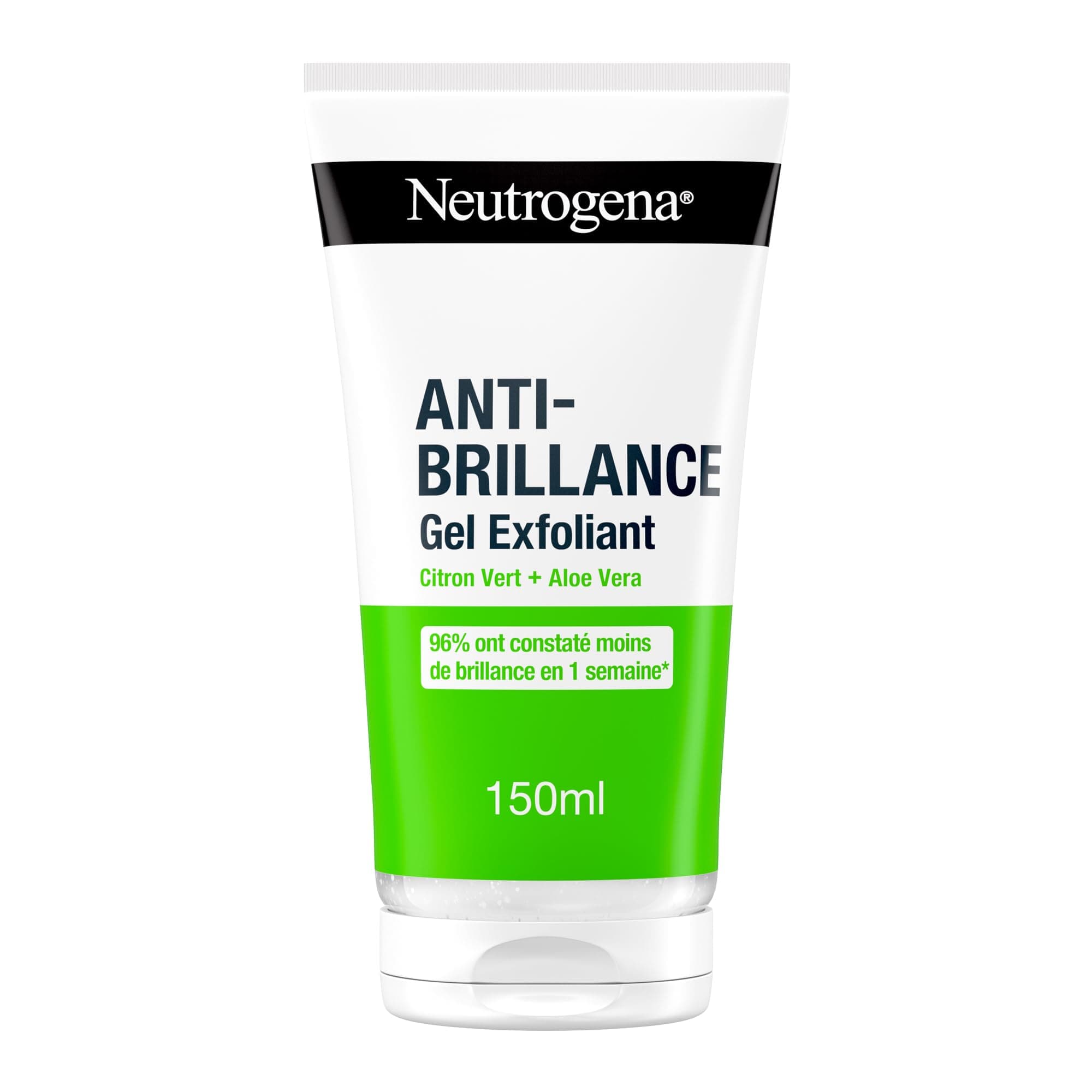 Neutrogena – Anti-Shine Exfoliating Gel (150 ml tube) – Lime and Aloe Vera Facial Scrub – 96% saw less shine in 1 week