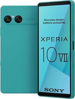 Sony Xperia 10 VII - 6,1 Pouces 19,5:9 OLED avec 120 Hz, Batterie 5 000 mAh, Objectif Ultra Grand Angle 16 mm, Audio 3,5 mm, Android 15, IP65/68, Double SIM Hybride, Turquoise