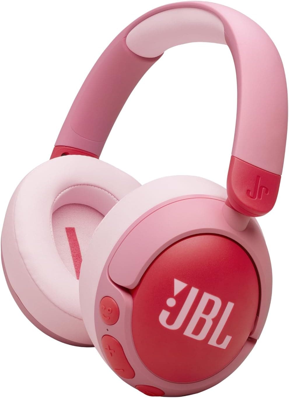 JBL Junior 470 NC, Casque Supra-auriculaire sans Fil Bluetooth pour Enfants, Réduction Active du Bruit, Micro intégré, 50 h d'autonomie, JBL Safe Sound, limiteur de Volume, Set d'autocollants, Rose