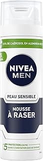 NIVEA MEN Peau Sensible Mousse à Raser (200 ml), crème de rasage enrichie en camomille et en hamamélis, soin rasage 0% alcool pour homme