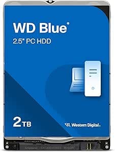WD Blue 2TB Mobile Internal Hard Drive 2.5 inch, Class 5400 RPM, SATA 6 Gb/s, 128 MB Cache