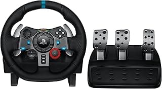 Logitech Logitech G G29 Driving Force volant de course et pédales, retour de force réaliste, leviers de vitesse en acier inoxydable, couverture de volant pour PS5, PS4, PC et Mac - Noir