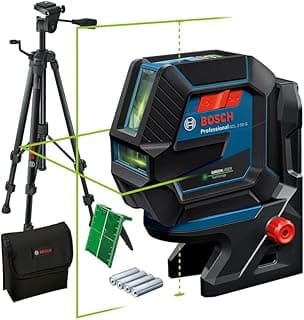 Bosch Bosch Professional Niveau Laser GCL 2-50 G (faisceau vert, d'intérieur, support RM 10, trépied BT 150, portée visible : jusqu’à 15 m, 4x piles AA, dans une boîte en carton)