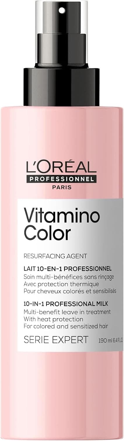 L'Oreal Professionnel - 10-in-1 Colour Fixing Lotion Spray - Coloured Hair in Lack of Shine - No-Rinse Detangling Care - Protects & Enhances Colour - Vitamino Colour - 190 ml - Image 1