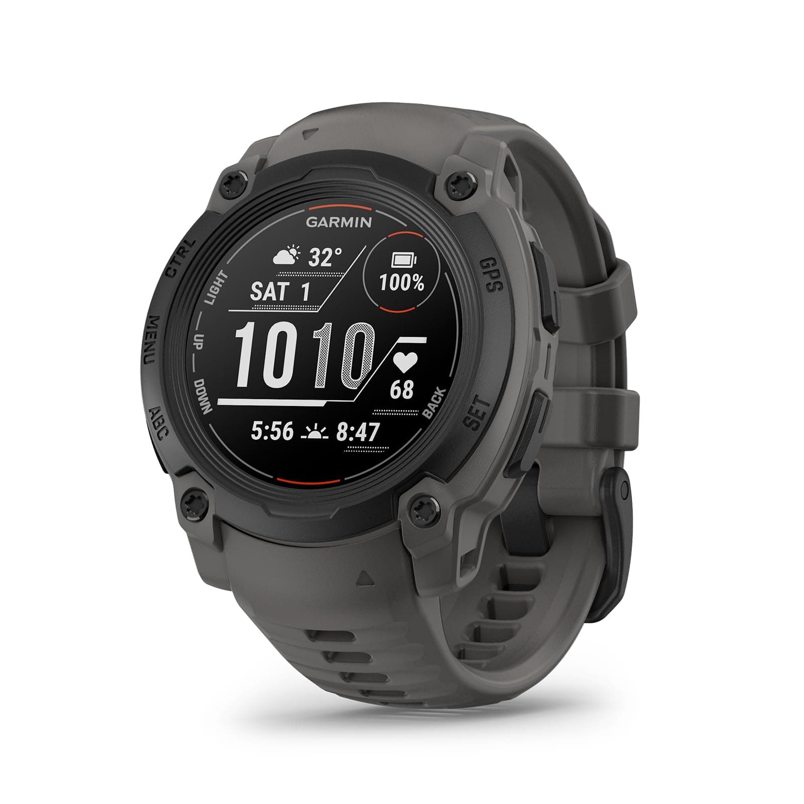 Garmin Garmin Instinct E - Rugged Smart GPS Watch - Black with Charcoal Grey Band - 40mm Case