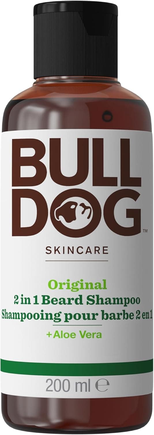 Bulldog Bulldog Skincare Original Shampooing et revitalisant pour la barbe, Soin pour hommes, Revitalisant pour une barbe plus douce et plus souple, 200 ml