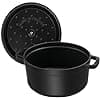 STAUB Enamelled Cast Iron Casserole Dish with Lid, Suitable for All Heat Sources Including Induction, 2 to 3 People, Round, 22 cm, 2.60 L, 4.7 kg, Matte Black - Image 5