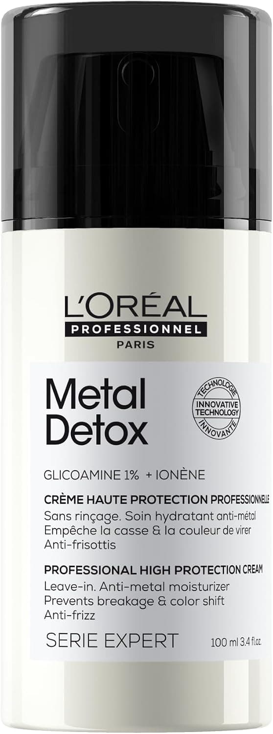 L'OREAL PROFESSIONNEL - Metal Detox - Cheveux Abîmés & Cassants, Colorés ou Naturels - Sans-Rinçage - Protège des UV et de la Chaleur - Technologie Brevetée