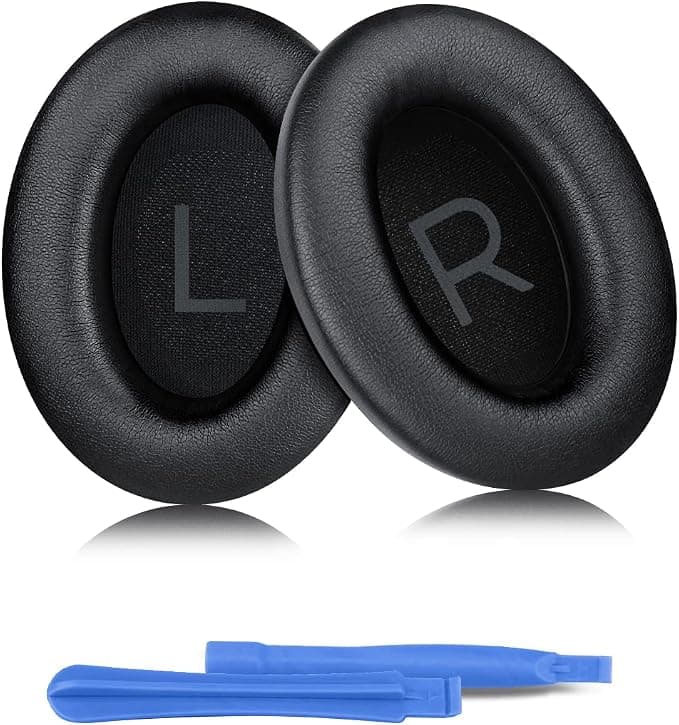 ELZO Replacement Earpads for Bose QuietComfort 45, Premium Replacement Earpads for QC45 QC SE New Quiet Comfort Headphones, Leather Protein Foam Cushion Pads for Bose QC45 (Black)
