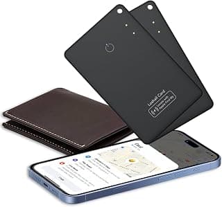 Wallet Tracker Card Ultra Fin Lot de 2, Rechargeable Air Traceur Tag Carte Compatible avec Apple Localiser (iOS Uniquement), Étanche IP68, Localisateur D’Objets pour Portefeuille/Bagages/Sac/Clés
