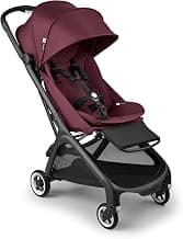 Bugaboo Dragonfly, Poussette citadine compacte et légère, pliage facile d'une seule main dans toutes les postions, panier sous le siège XL, châssis graphite et capote, Dark Cherry
