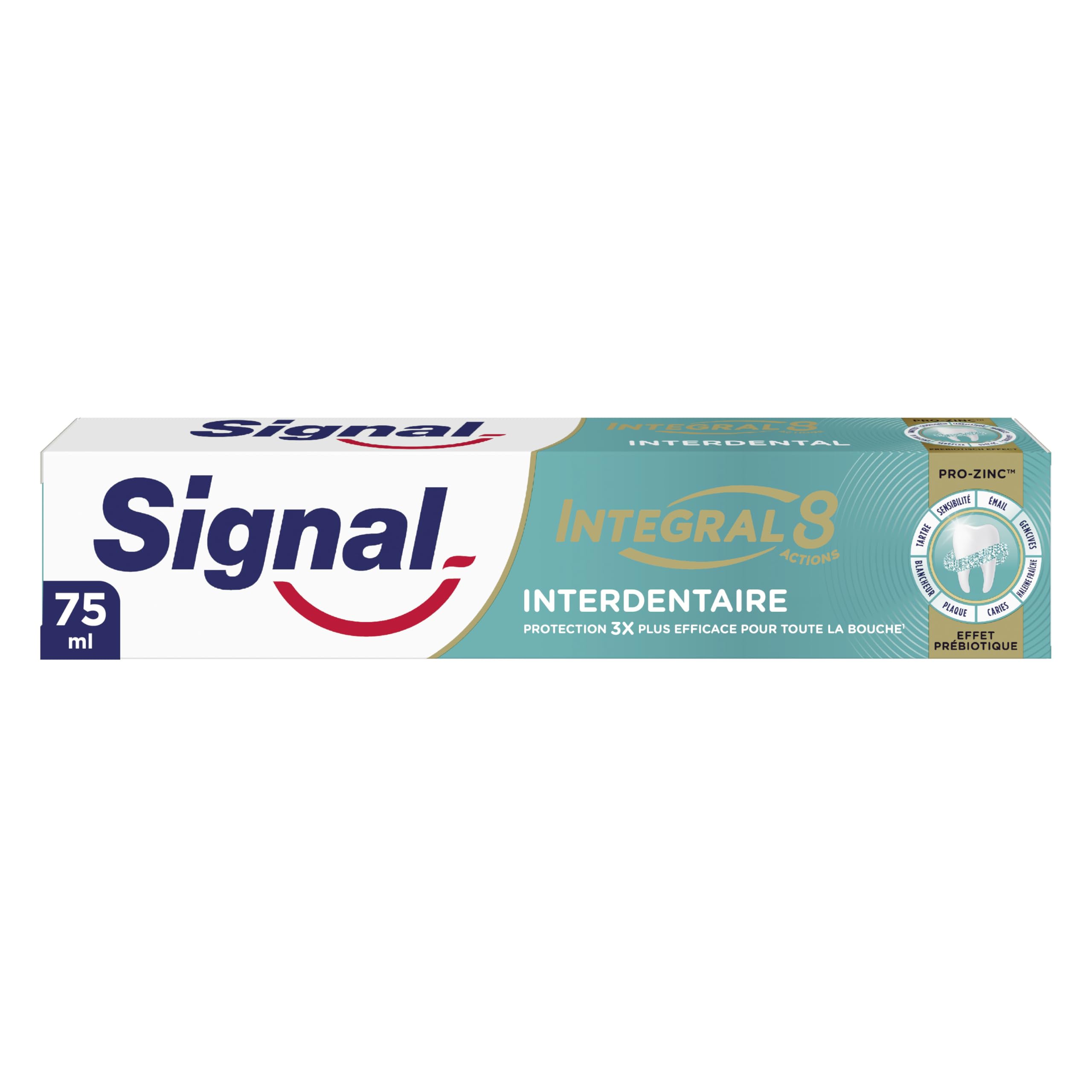 SIGNAL - Integral 8 Interdental Prebiotic Effect Toothpaste - Complete Protection 3x more effective - 95% natural ingredients - 75 ml - Image 1