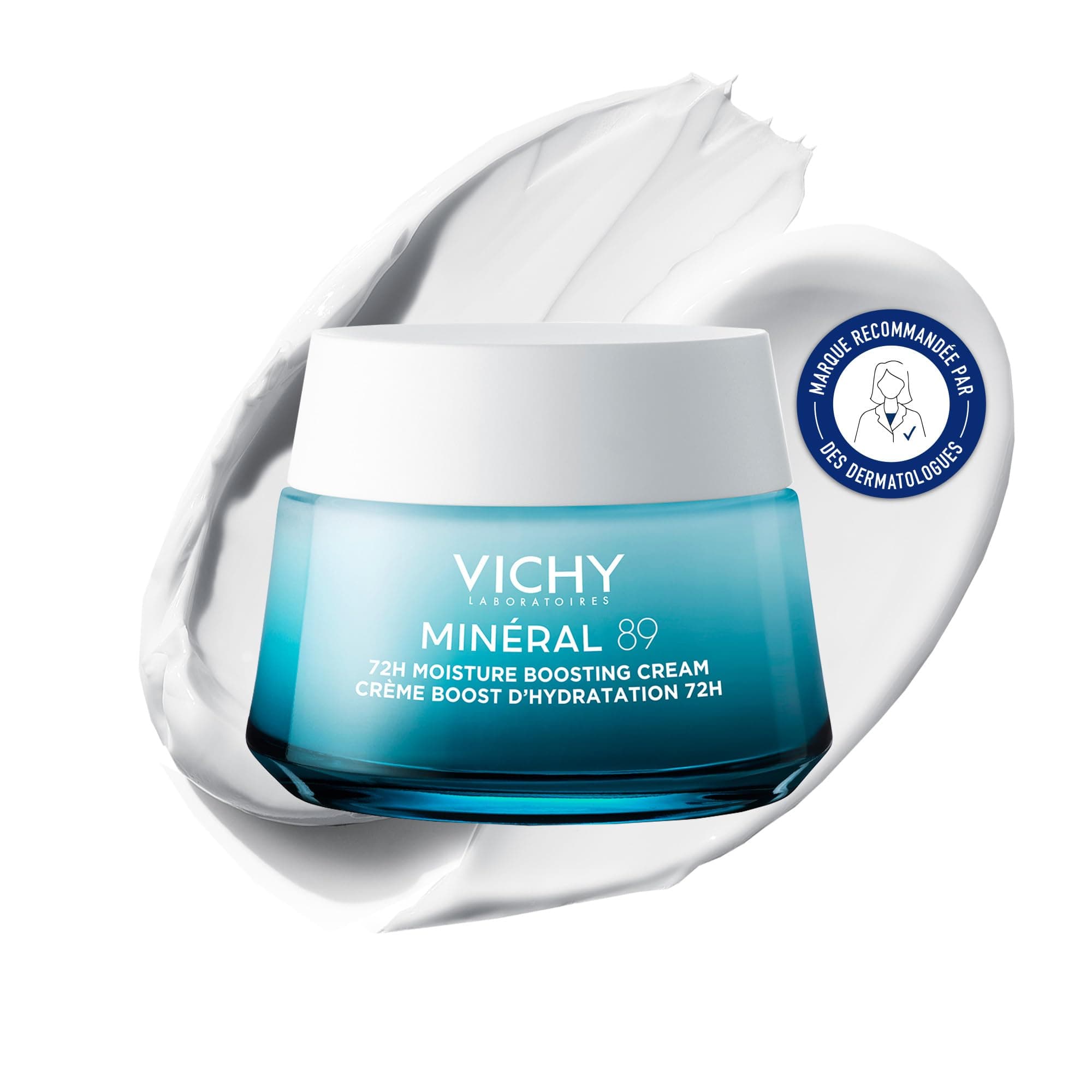 Vichy, Mineral 89, Day Boost Face Cream, 72H Hydration, Enriched with Hyaluronic Acid & Squalane, For All Skin Types, 50 ml