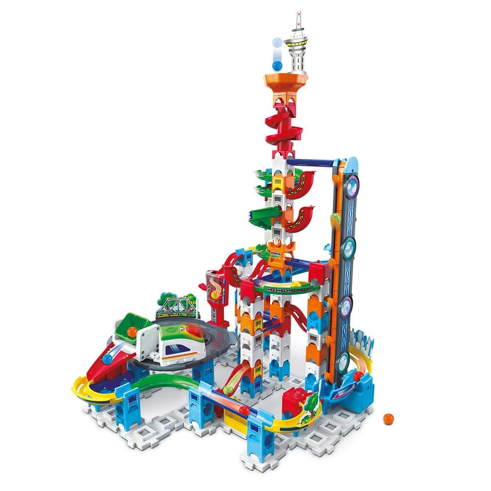 VTech - Marble Rush, Electronic Ball Circuit Super Sky Tower Set XL300E, Building Set, 143 Pieces, 10 Balls, Gift for Children from 4 Years Old - Image 1