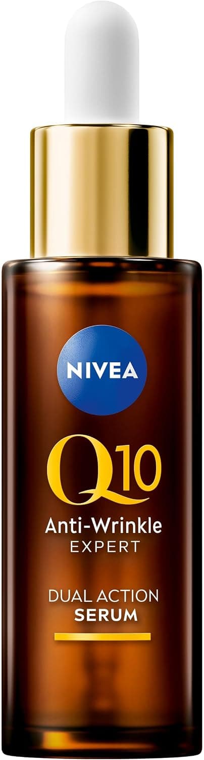 NIVEA Sérum anti-âge anti-rides avec Q10 atténue les rides et prévient leur nouvelle apparence, sérum raffermissant pour le visage avec glycostop, sérum anti-rides Q10 Expert Dual Action Sérum (30 ml) - Image 1