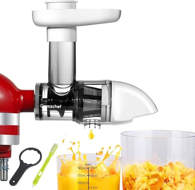 Juicer Accessory for KitchenAid Artisan - Kitchen Aid Juicer Accessory - BPA Free Cold Juicer for Fruit and Vegetables - Accessories Only, White