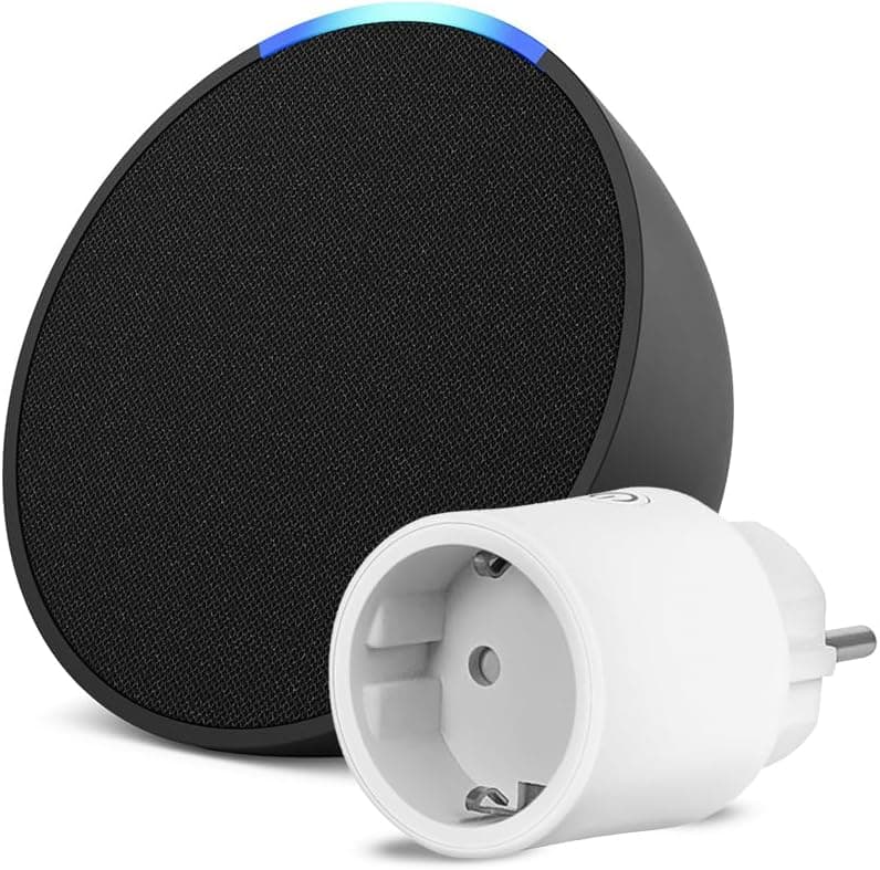 Visitez la boutique Amazon Echo & Alexa Echo Pop | Anthracite + OSRAM SMART+ Prise intelligente avec Matter, Fonctionne avec Alexa - Kit de démarrage Maison connectée