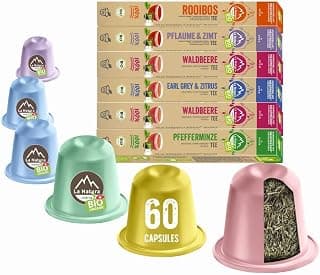 Nespresso Lot de 60 capsules de thé bio - Compatible avec Nespresso - La Natura Lifestyle - Compostables industrielles