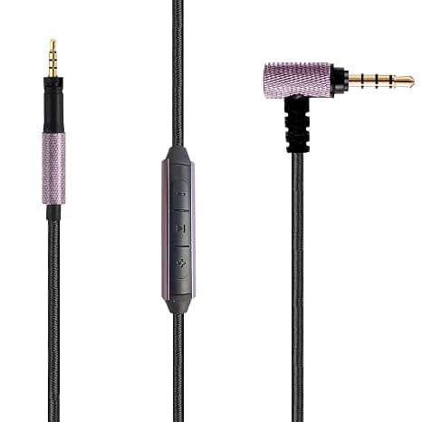 Audio Replacement Cable 1.5m for Sennheiser Momentum 2 1.0 2.0 3.0 HD 4.40 BT HD4.50 HD4.30i HD 400S 3.5-2.5mm Cable Wire with Mic and Volume Control for iPhone iOS Android