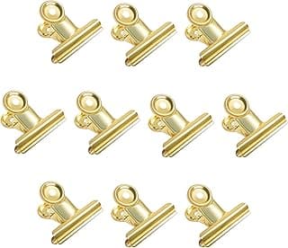 Bulldog Coideal Gold Bulldog Clips 51 mm - 10 Pieces Gold Paper Clips, Metal Binder Drawing Clips, Bulldog Clips Large for Painting, Decorating, Home Office (Gold)
