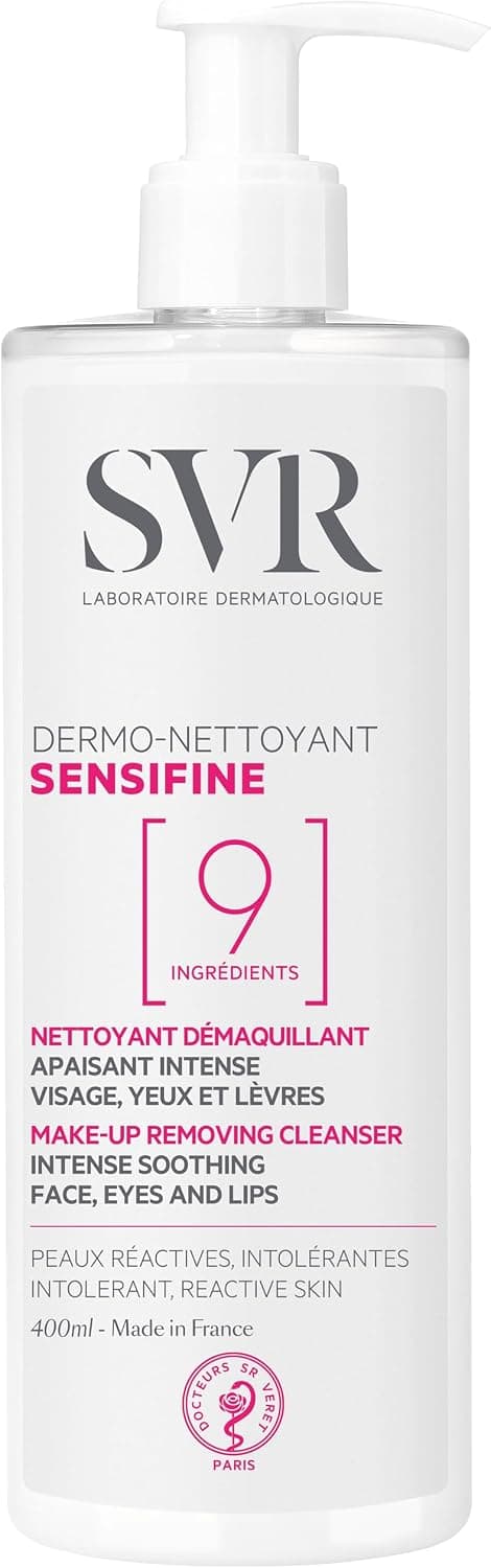 SVR - Sensifine Dermo-Nettoyant - Gamme Sensifine – Nettoyant démaquillant apaisant – Pour peaux sensibles, réactives ou intolérantes – Niacinamide, Propanediol – 200 ml - Image 1