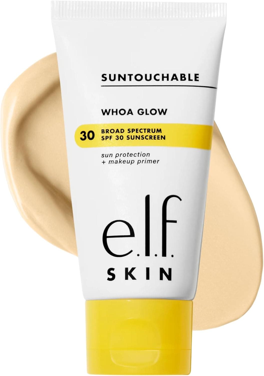 e.l.f. e.l.f. SKIN Suntouchable Whoa Glow SPF 30, Sunscreen & Makeup Primer for a Glowy Finish, Made With Hyaluronic Acid, Vegan & Cruelty-Free, Packaging May Vary, Sunbeam