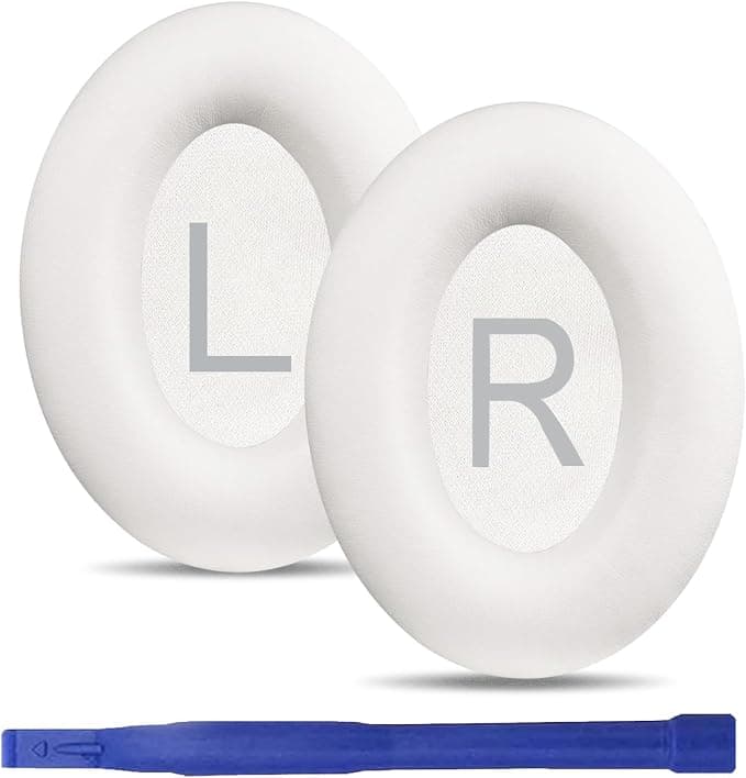 Replacement Ear Pads Earpads for Bose QuietComfort 45 (QC45)/QuietComfort SE (QC SE)/Quiet Comfort Wireless Headphones, Soft Protein Leather and Memory Foam (White) - Image 1