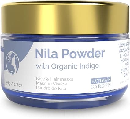 Fatima's Garden Nila Powder 50g – Moroccan Indigo Powder for Face and Hair – Exfoliating, Moisturizing and Anti-Stain – 100% Natural - Image 1