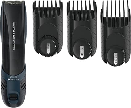 ‎Rowenta Airforce Ultimate Hair and Beard Trimmer, Integrated Suction System, Mini Precision Trimmer, Mini Vacuum Function, 2 Hair Combs, 1 Beard Comb TN9320F0 - Image 1
