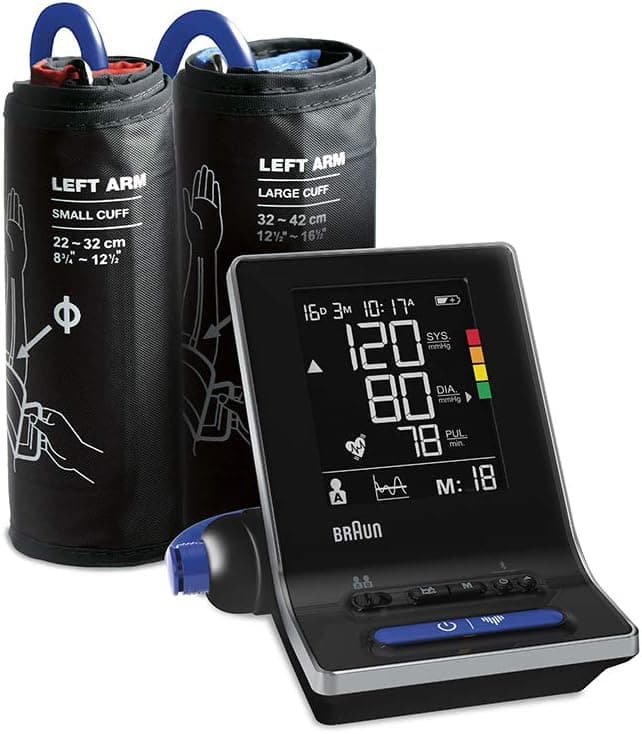 Braun Braun ExactFit 5 Connect Smart Arm Blood Pressure Monitor | Compatible with Braun Healthy Heart App | Colour Coded | 2 Armband Sizes | For Home Use | BUA6350
